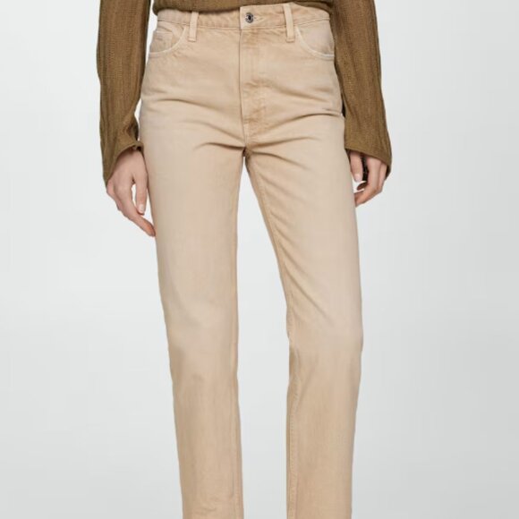 Mango Mom High-waist Jeans, Size 6, Color Sand - Picture 1 of 12